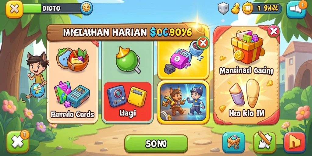 Tampilan grafik yang menarik dan penuh warna.